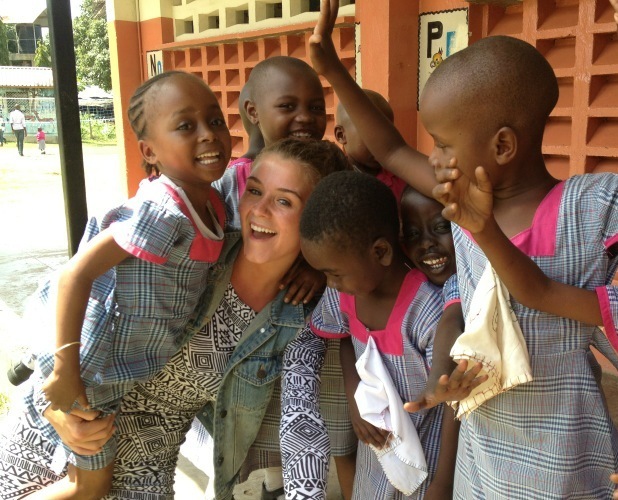 Coronation Street's Brooke Vincent with children of Kenya