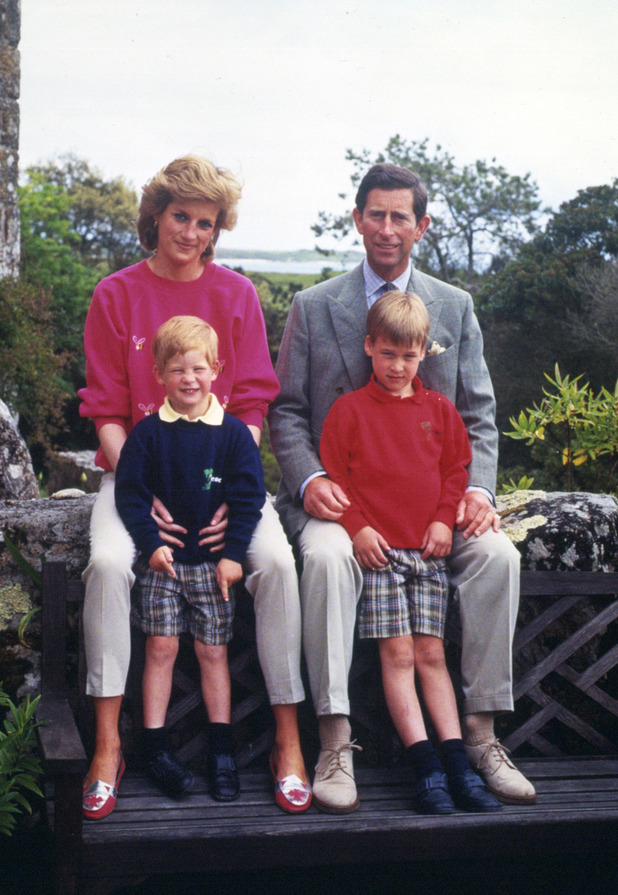 Princess Diana and Prince Charles with sons Prince William and Harry 