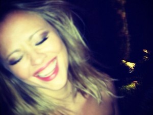 Kimberly Walsh enjoying Cheryl's birthday.