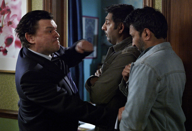 Derek punches AJ.