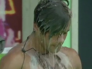 Arron gets drenched by Adam
