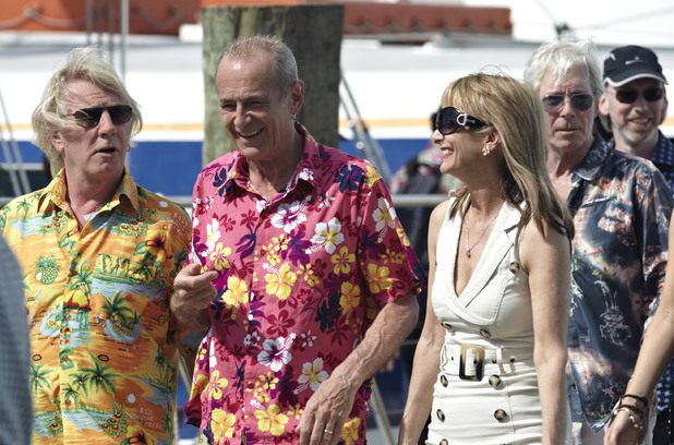 Status Quo on set filming in Fiji their first feature film: Bulla Quo!