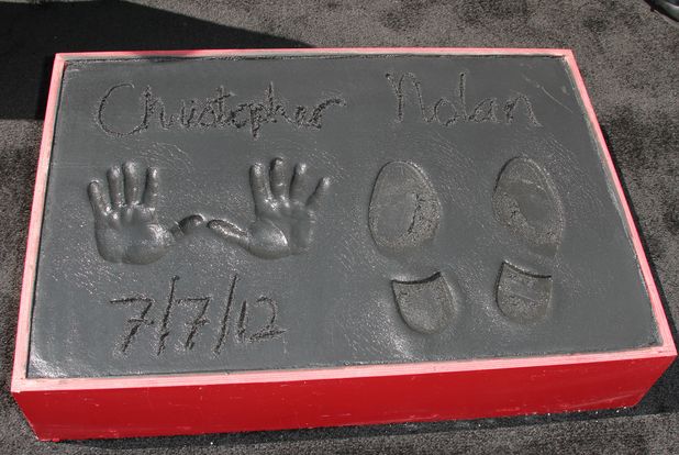 Christopher Nolan's hand and footprint.