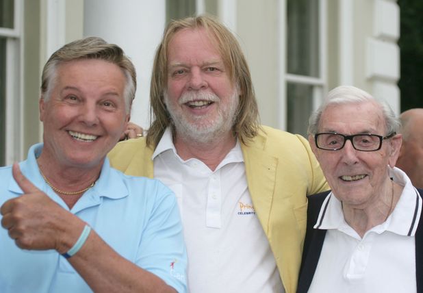 Jess Conrad, Rick Wakeman and Eric Sykes at The Rick Wakeman Celebrity Classic at Burhill Golf Club, Walton on Thames, Surrey, 2011
