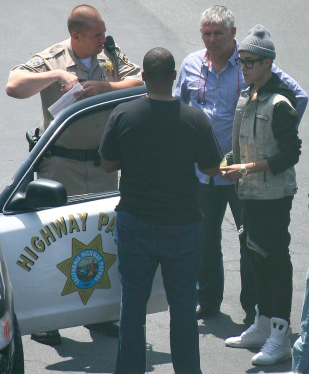 Justin Bieber gets a speeding ticket,