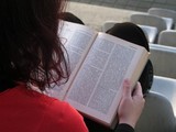 Student studying for exam