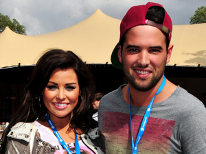 Jessica Wright, Ricky Rayment attend the Barclaycard Unwind Lounge at the O2 Wireless festival