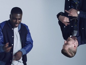 Smiler and Professor Green in 'Top of the World' music video.