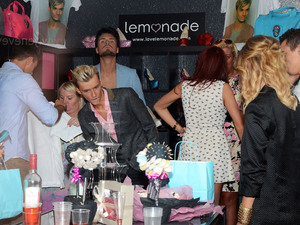 Harry Derbidge And Amy Childs at the opening of  'Harry's World', a new fashion boutique owned by Harry Derbidge from 'The Only Way is Essex' 