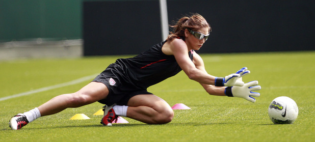 Hope Solo in training, September 2011 (PA green label)