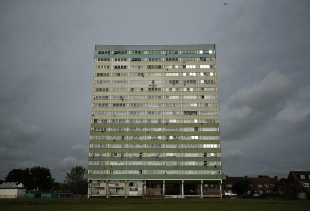 A general view shows the Fred Wigg Tower in Leytonstone, east London, 