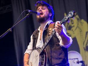Mumford and Sons performing live on stage during the Optimus Alive Festival in Lisbon