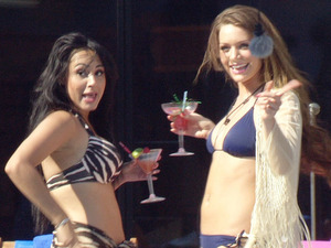 Big Brother 2012 - Day 48: Deana and Sara dancing at the pool party
