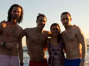 Caggie Dunlop and Lonsdale Boys Club on 'Ready To Go' set.