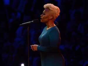 Emeli Sande performs 'Abide with Me'.
