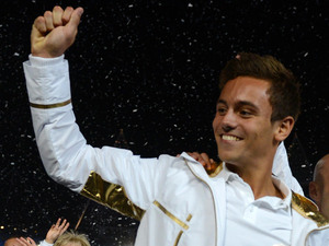 Tom Daley during the team parade at the London Olympic Games 2012 Opening Ceremony