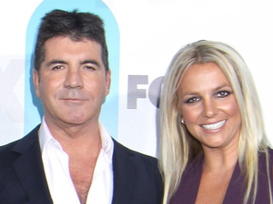 X Factor judges Simon Cowell, L.A. Reid, Britney Spears and Demi Lovato at the 2012 Fox Upfront Presentation held at the Wollman Rink in New York City, USA, 14.05.12