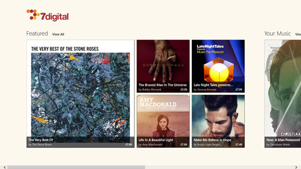 7digital Windows 8 music store