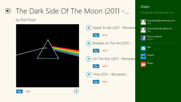 7digital Windows 8 music store
