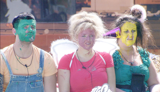 Big Brother 2012 - Day 50: Conor, Caroline and Becky during the 'Party Animals' task