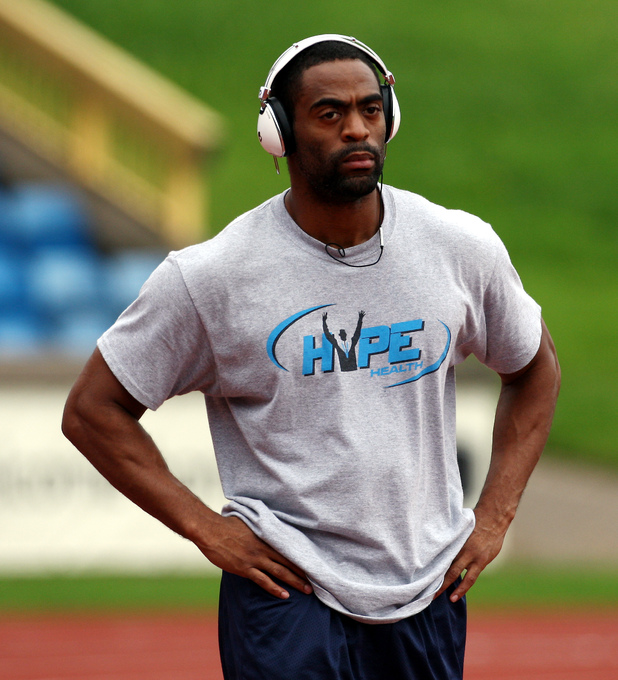USA's sprinter Tyson Gay during the training session at the Alexander Stadium, Birmingham.