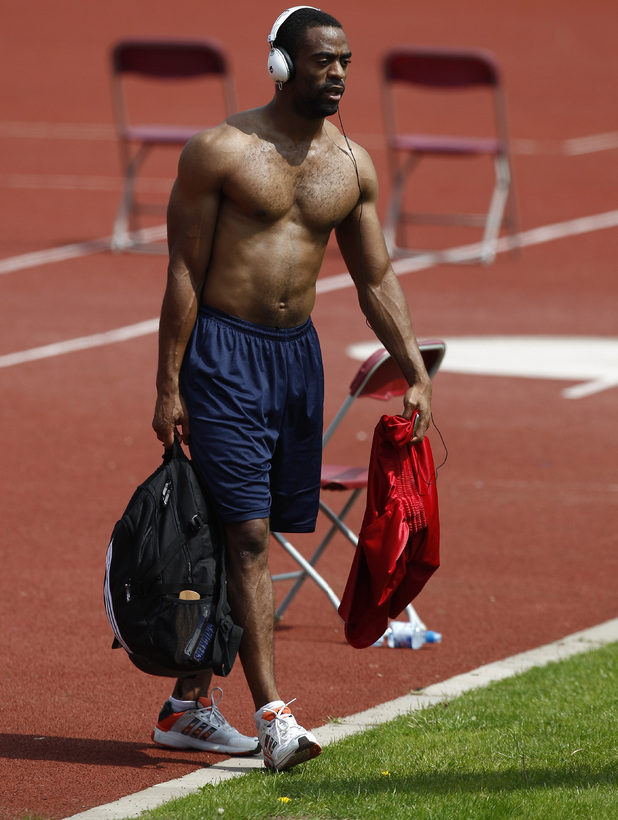 USA's sprinter Tyson Gay during the training session at the Alexander Stadium, Birmingham.