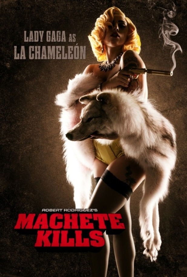 Lady Gaga in film still for Machete Kills, posted by Robert Rodriguez on his Twitter account.