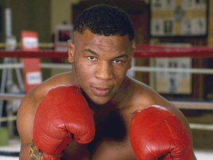 Tyson Mike heavy weight boxer posed action in 1986.