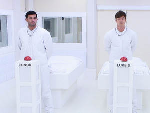 Big Brother 2012 - Day 57: Conor, Luke S and Ashleigh during the 'White Room' task