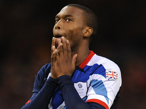 Daniel Sturridge holds his heads in his hands after the GB football team crash out of the Olympics on penalties.