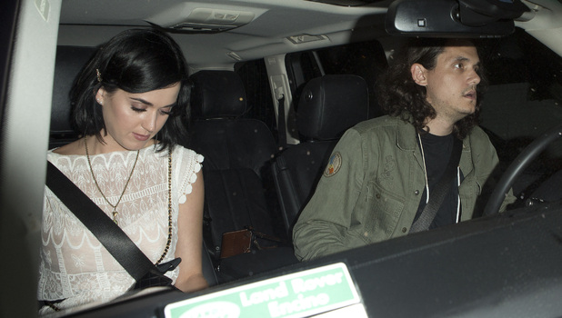 Katy Perry and John Mayer on a date in the car. "REVEAL USE ONLY. ONE USE ONLY"