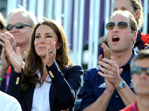 Prince William and the Duchess of Cambridge cheer for Zara Phillips