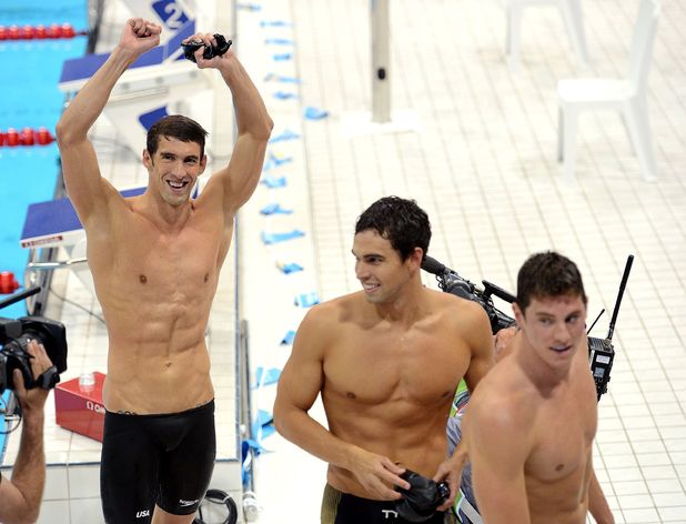 Michael Phelps, Ricky Berens and Conor Dwyer