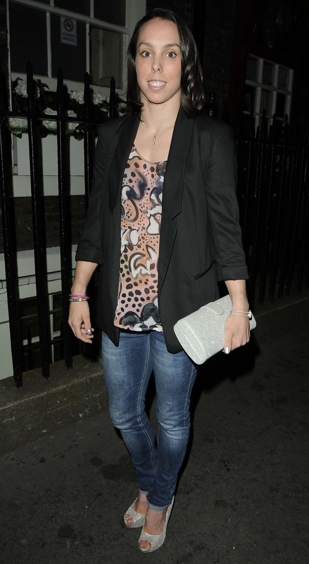 Beth Tweddle enjoying Friday night in the capital.