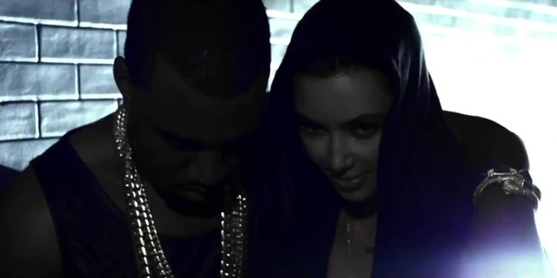 Kanye West and Kim Kardashian in 'Cold' music video.