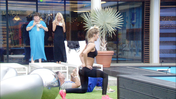 Danica works out in the garden