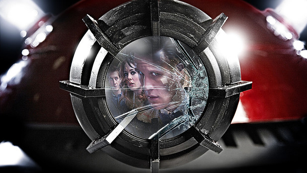 Rory, Amy and the Doctor stare down a Dalek