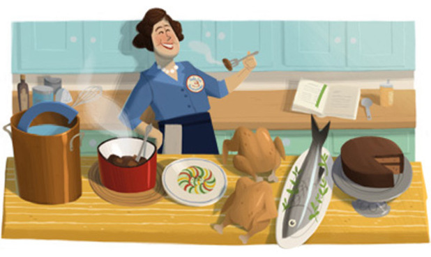 Google doodle celebrates US TV cook Julia Child