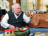 Emmerdale 6331: Sandy is furious to hear Ashley has moved out of Marlon's and snaps at him, just as Ashley arrives.