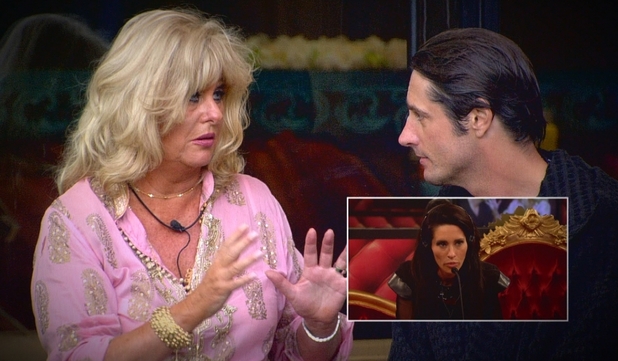 Marilyn talks to Prince Lorenzo whilst Jasmine watches from the task room.
