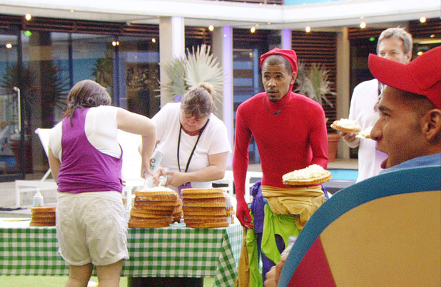 Throwing custard pies