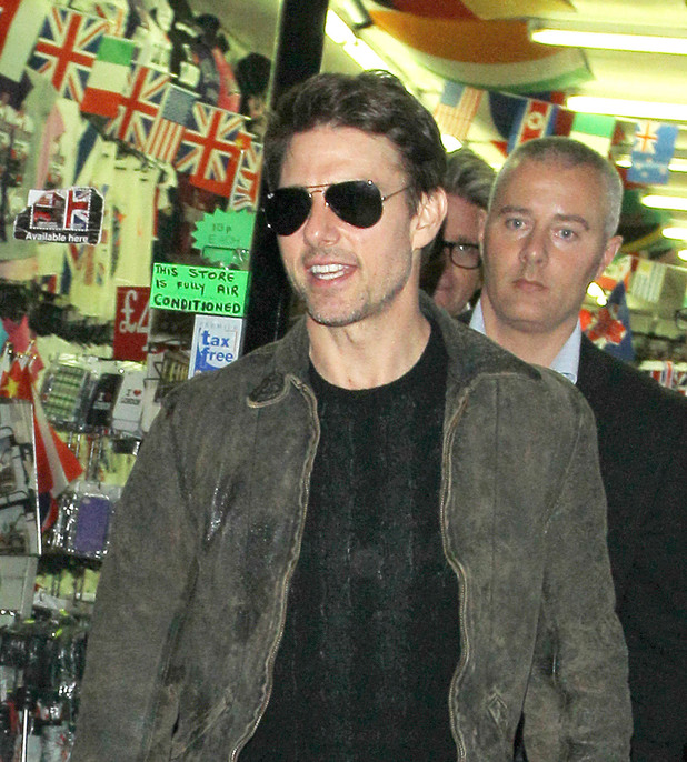Tom Cruise leaves Chinawhite via a shop in busy Oxford Street after watching son Connor Cruise Djing at the nightclub
London, England - 24.08.12
Mandatory Credit: WENN.com