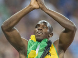 Usain Bolt of Jamaica celebrates after winning gold in the Men's 200m Final on Day 13 of the London 2012 Olympic Games at Olympic Stadium
London, England - 09.08.12
**Only available for publication in the UK, USA, Germany, Austria and Switzerland. Not available for the rest of the world **
Mandatory Credit: Newspix.pl /WENN.com