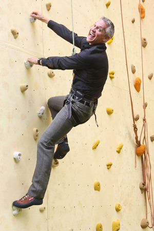 Gary Lineker
Walker's deep ridged crisps - Britain's tallest climbing wall challenge - photocall, held at the Old Truman Brewery
London, England
