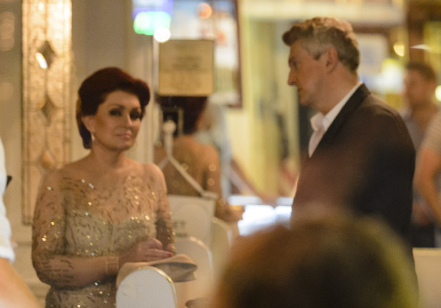 Sharon Osbourne and Louis Walsh at The Little White Wedding Chapel,
