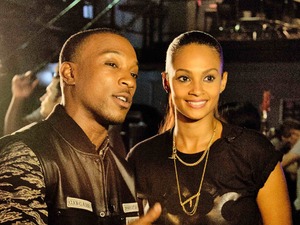 Ashley Walters, Alesha Dixon on video set