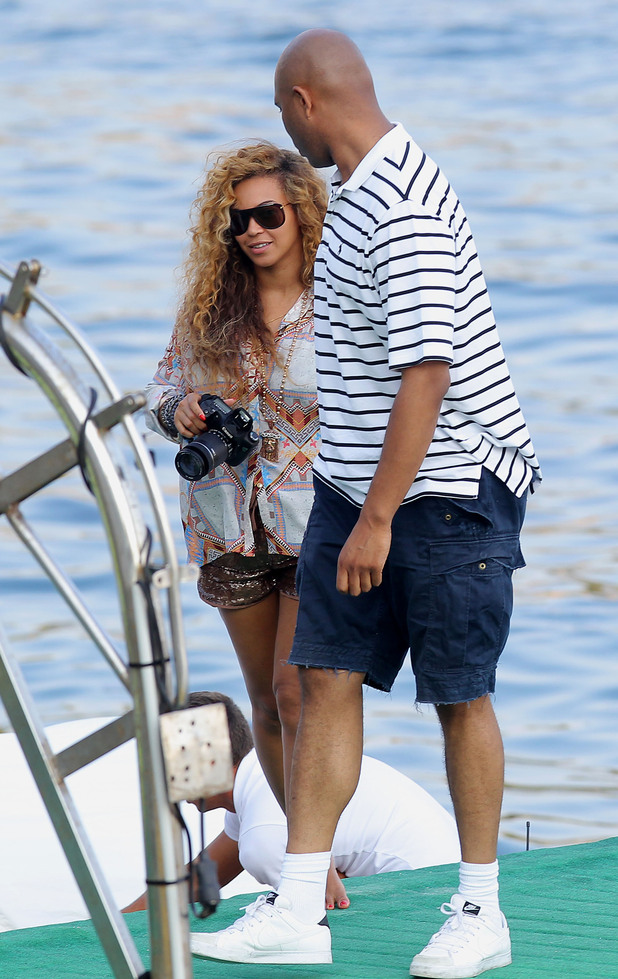 Beyonce heading for The Monte Carlo private beach club.