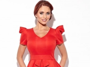 Amy Childs models an outfit from her autumn/winter collection