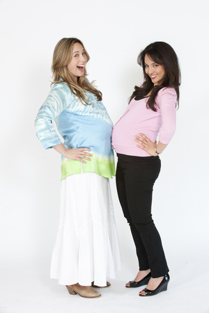Eve Morey and Alin Sumarwata as Sonya Mitchell and Vanessa Villante in Neighbours