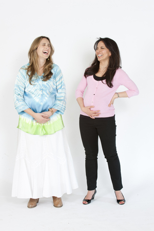 Eve Morey and Alin Sumarwata as Sonya Mitchell and Vanessa Villante in Neighbours